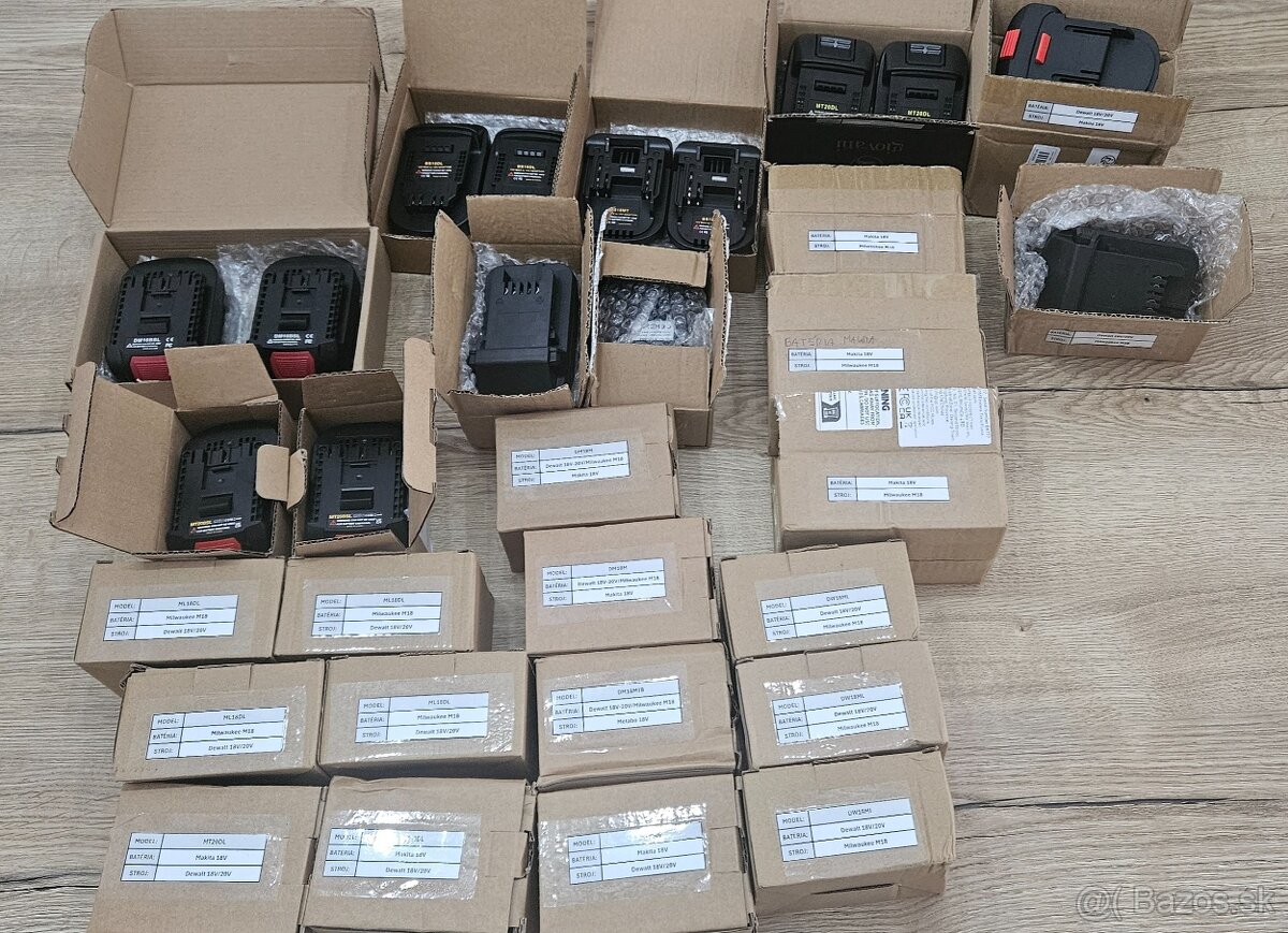Adaptéry a redukcie na aku batérie rôznych značiek 18V-20V
