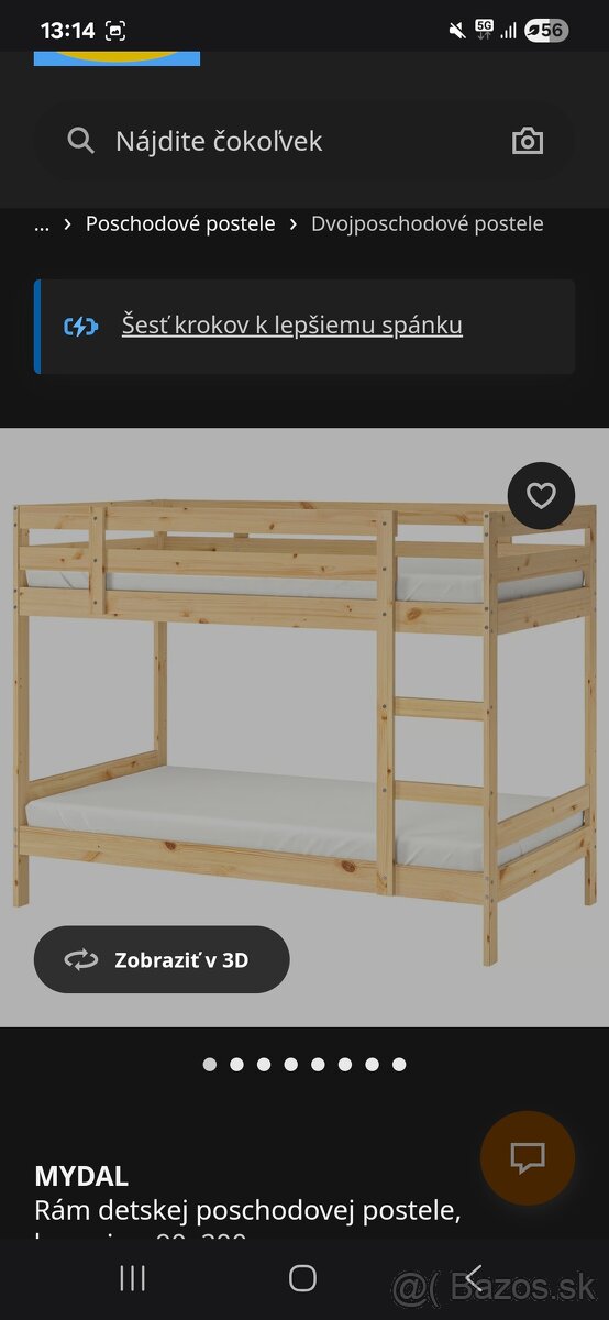Poschodova detska postel na predaj