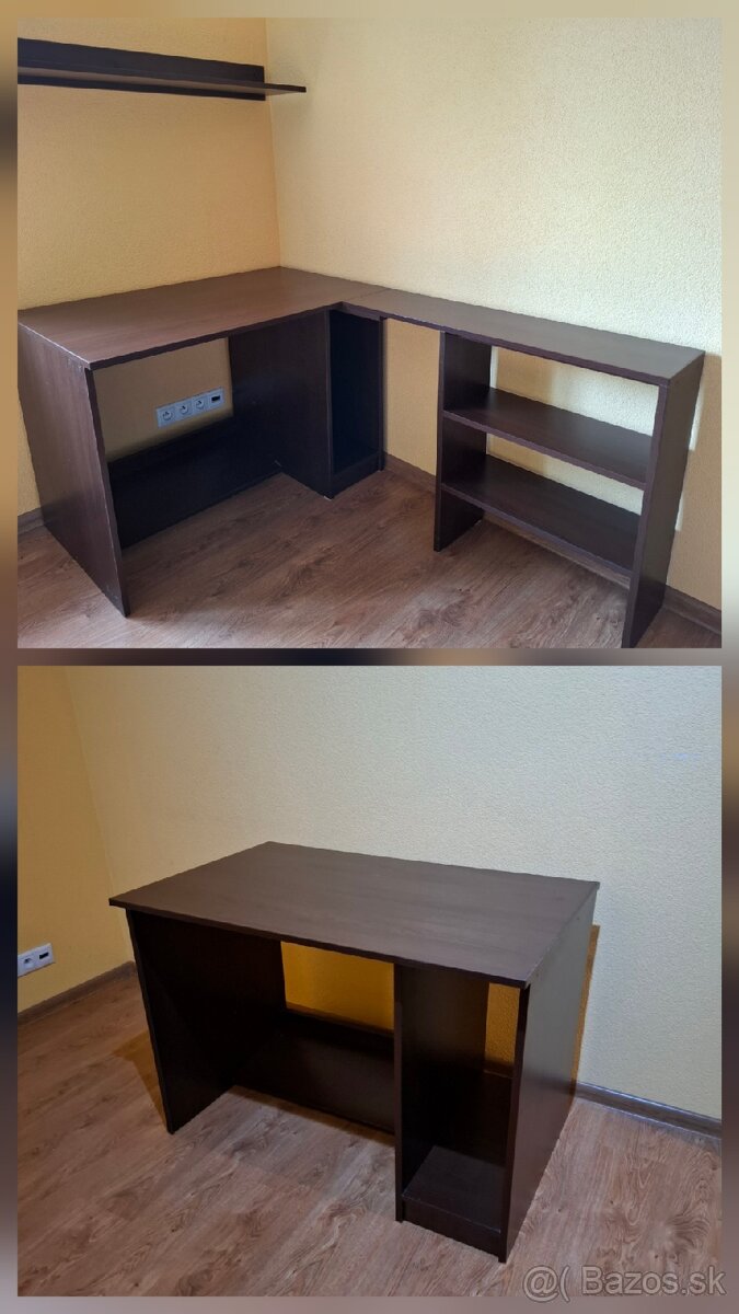 Rohový alebo samostatný PC/písací stôl (+polica na stenu)