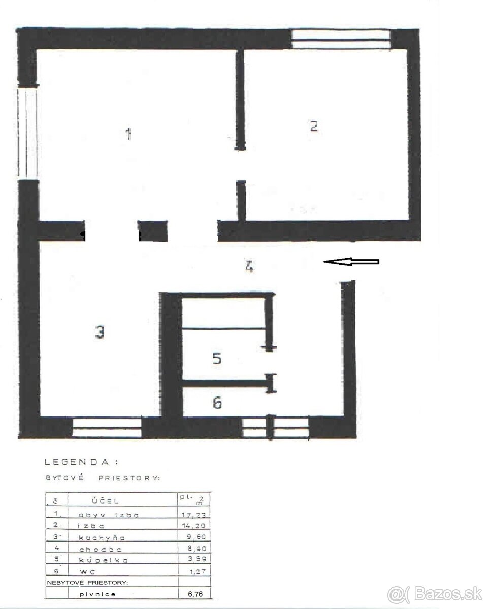 2-izbový byt po staršej rekonštrukcii v starom meste
