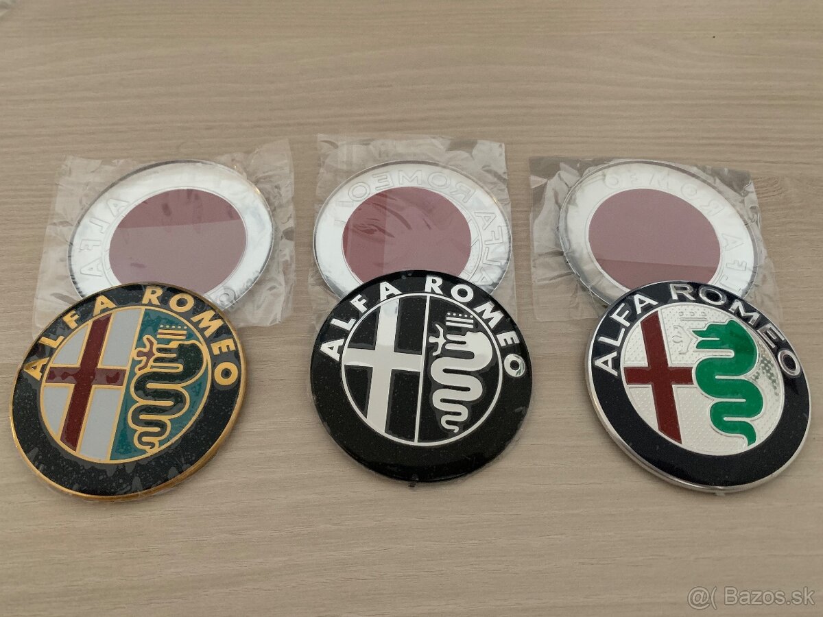 Alfa Rómeo znak na prednú + zadnú kapotu
