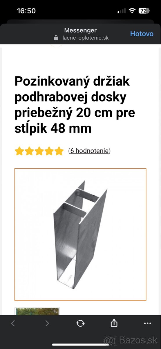 Držiaky podhrabových dosiek (plot)