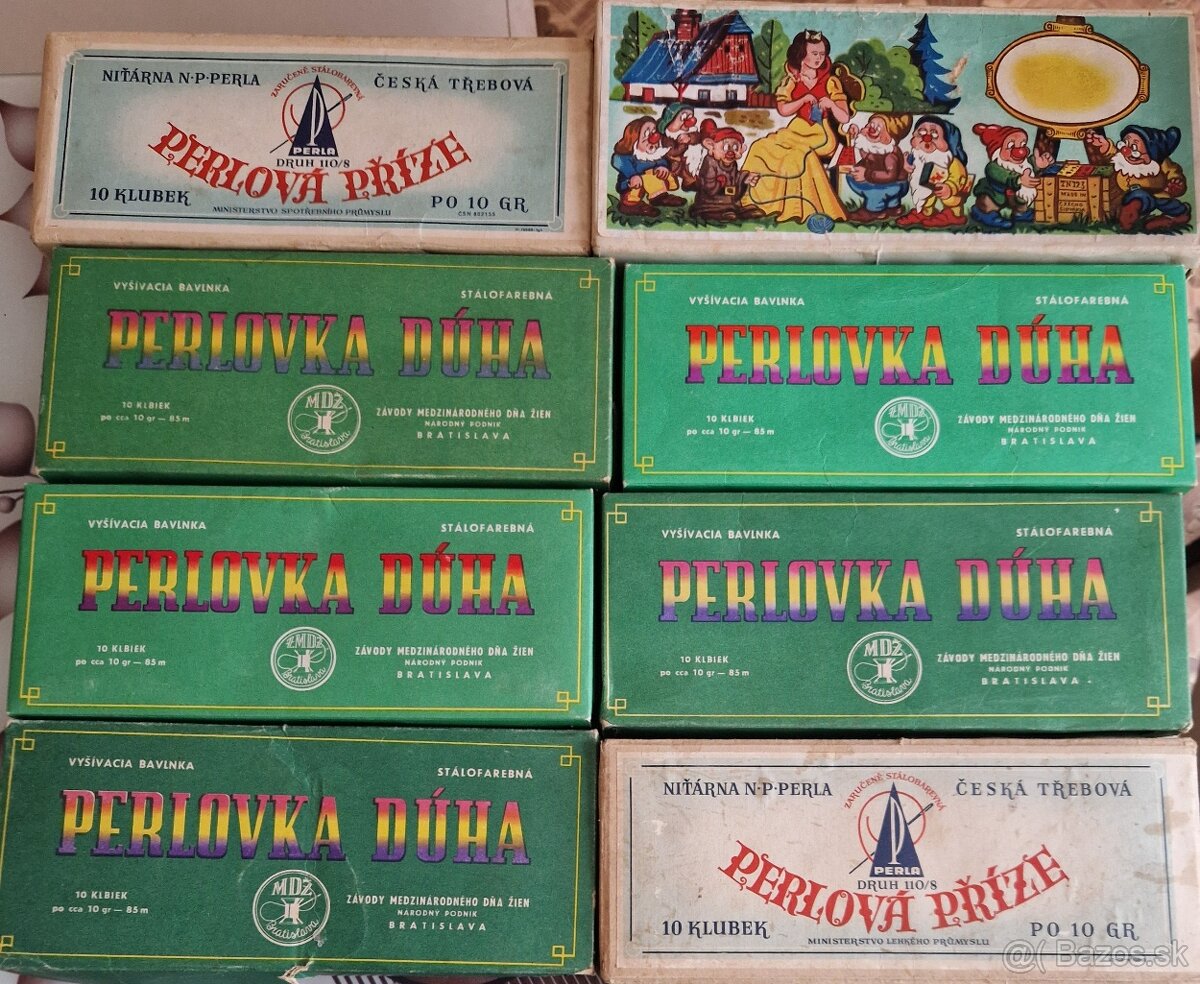 Retro súpravy výšivkových bavlniek originál z roku 1963