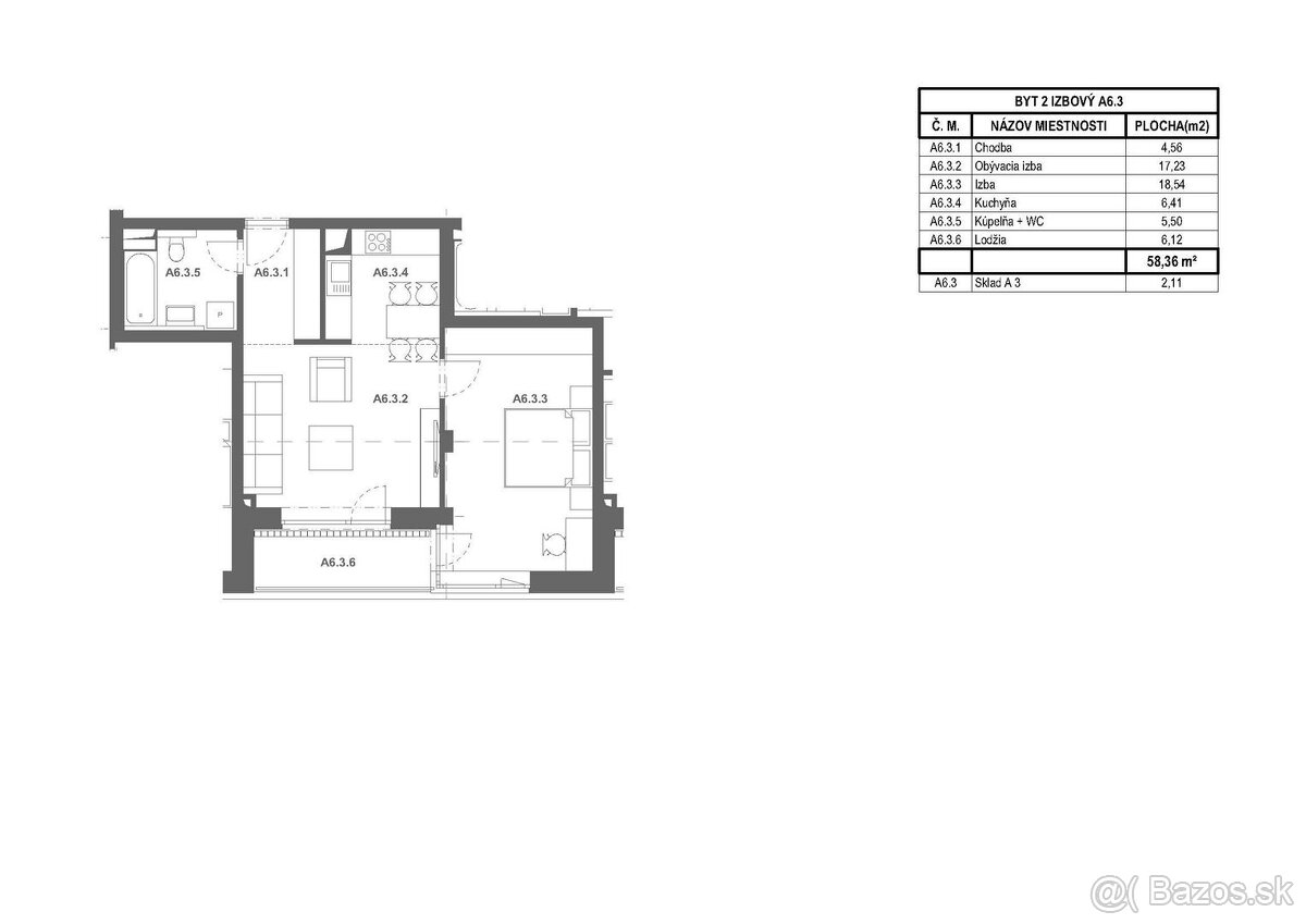 Moderný 2-izbový byt v novostavbe WEST III.etapa Bytový dom