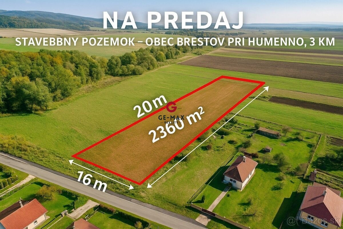 Na predaj stavebný pozemok – obec Brestov pri Humennom, 2360