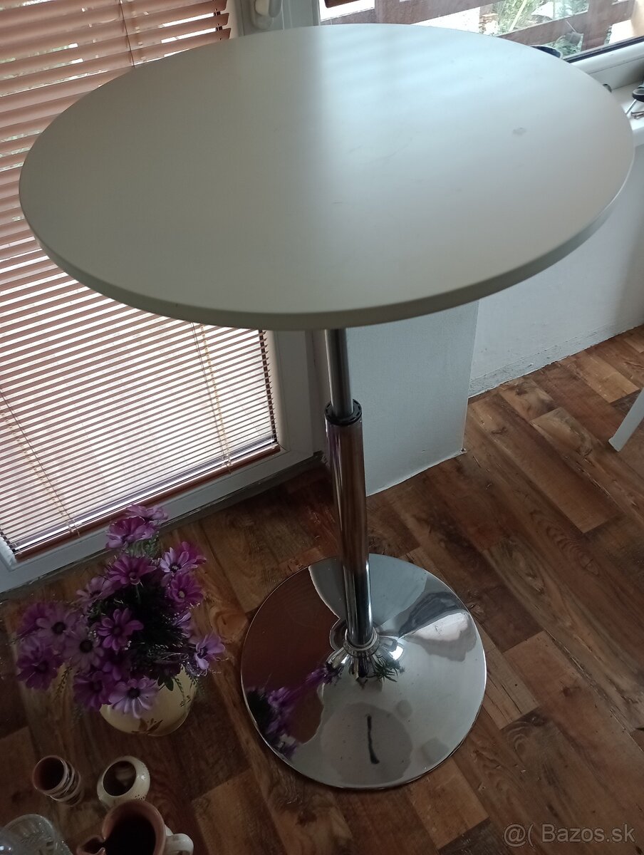 Stôl - barový, teleskopický, okrúhly