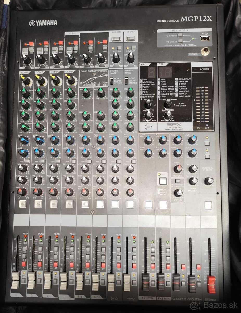Yamaha mix MGP12X, analóg, 2x echo FX1, FX2, kompresory