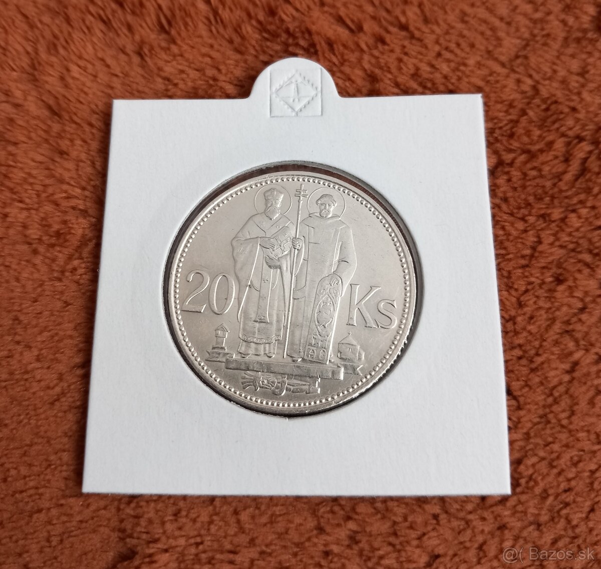 Predám krásnu mincu 20 Ks Cyril a Metod 1941,striebro,