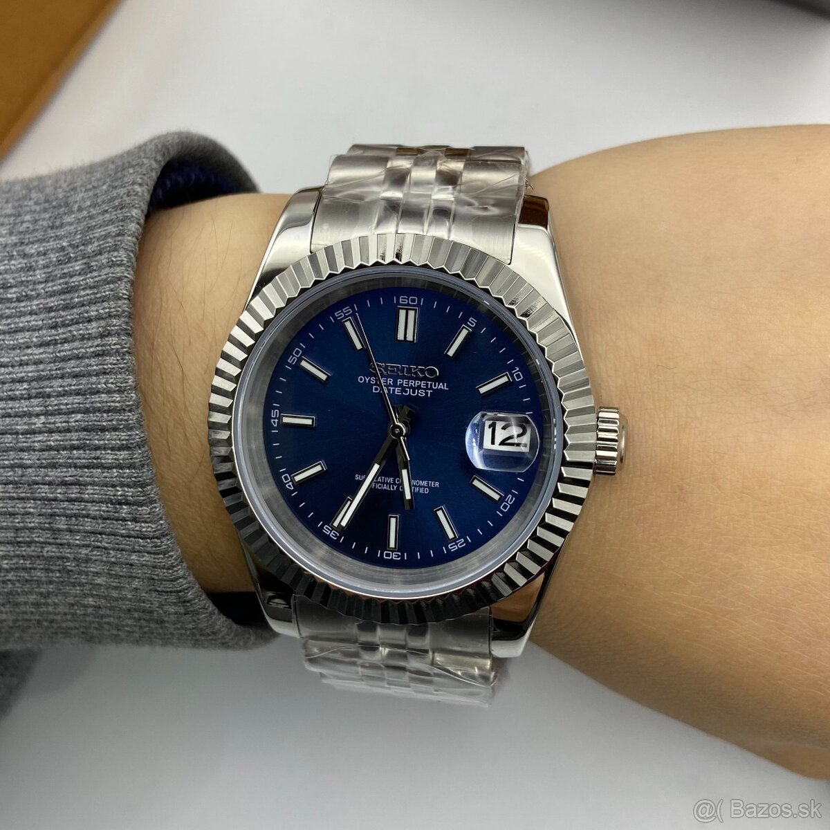 Seiko Mod Datejust Blue