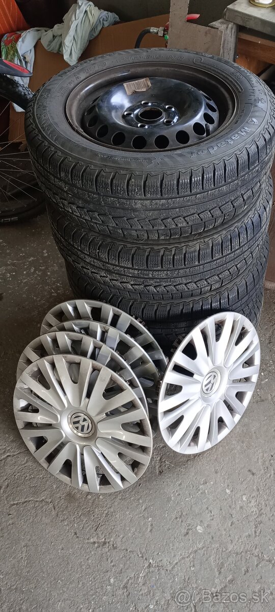 Ponúkam kolesá originál VW AG DE 6Jx15H2 ET 47 195/65 R15