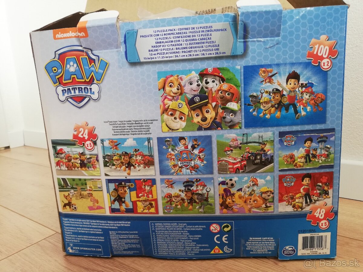 Puzzle Labková patrola 12 ks v 1 balení - nové