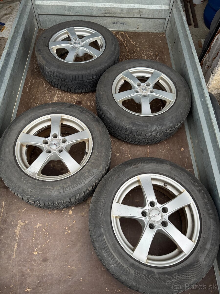 Dezent disky R16 7J ET35 so zimnými pneu Continental