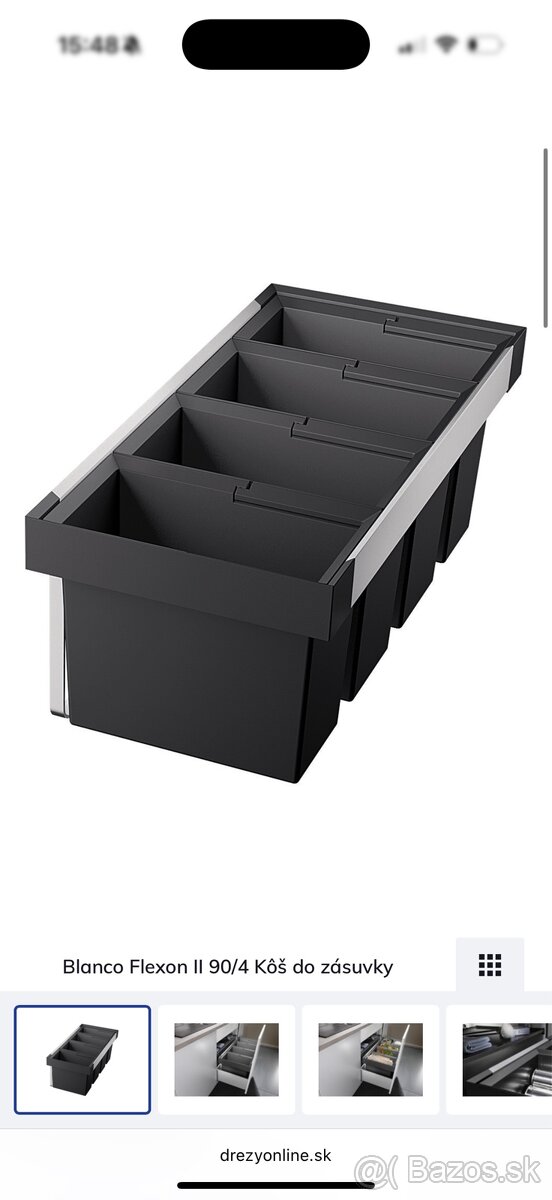 Odpadkovy kôš, blanco flexon 90/4