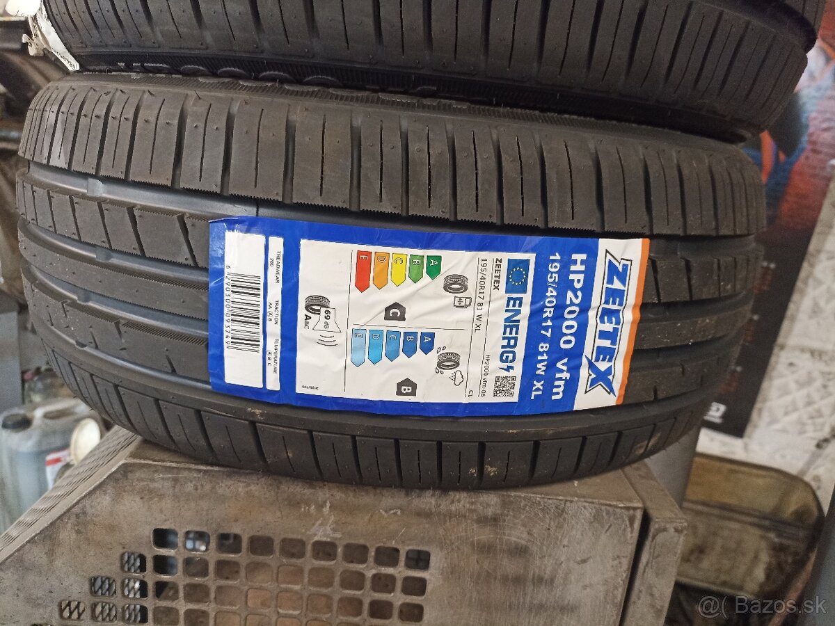 Predám nové, nepoužité pneumatiky zeetex 195/40 r17