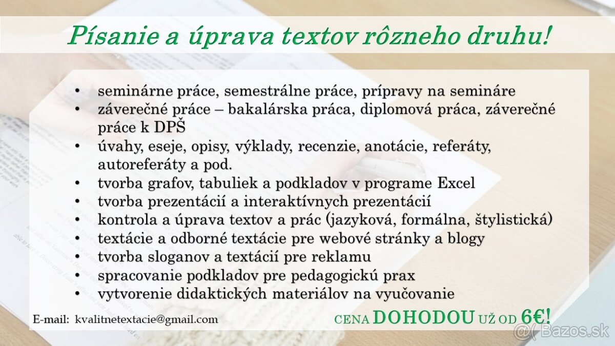 Kvalitné a originálne texty