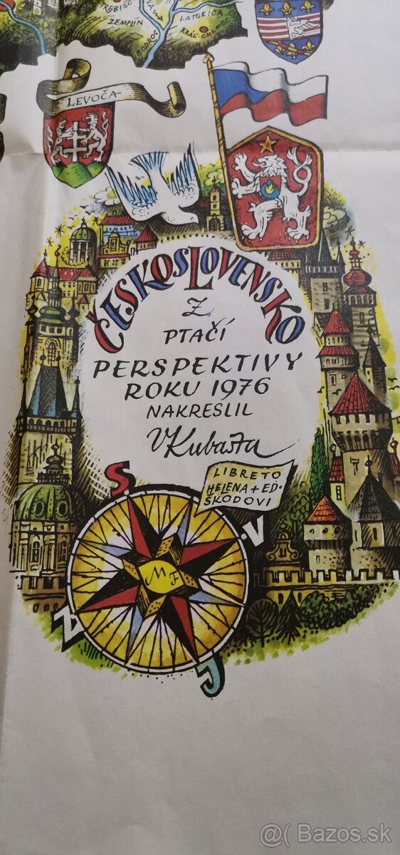 Československo z ptačí perspektivy, Kreslená mapa, Kubašta