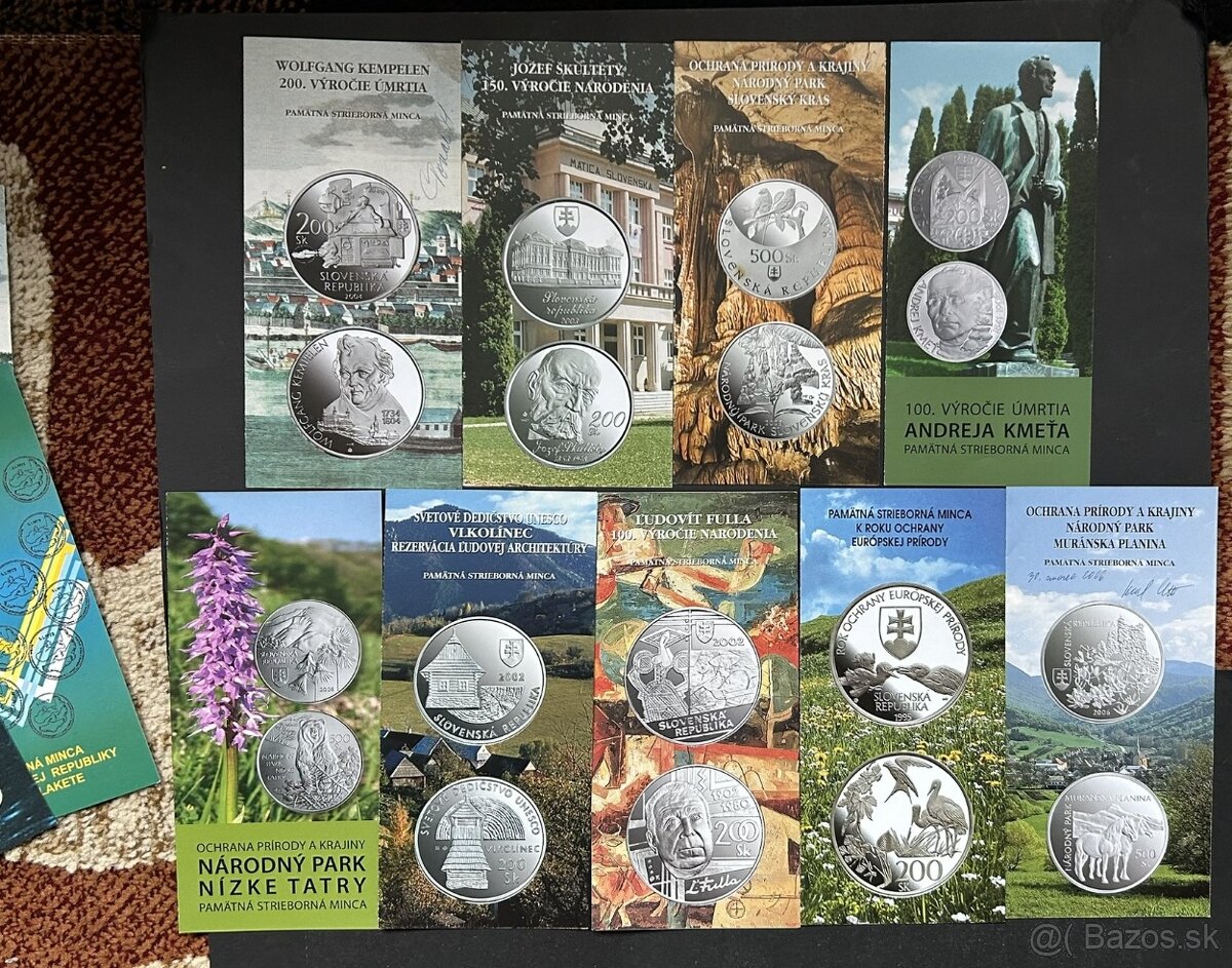 Letáky k slovenským SK pam.minciam Ag aj Au