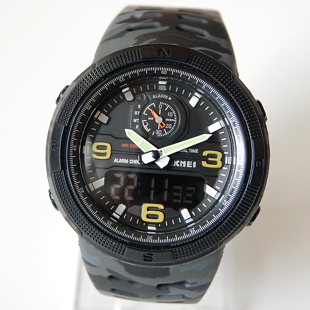 SKMEI 1655 Military Elektronic Dual Time vodotesné hodinky