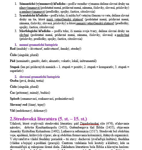 Maturitné zadania zo slovenského jazyka a literatúry