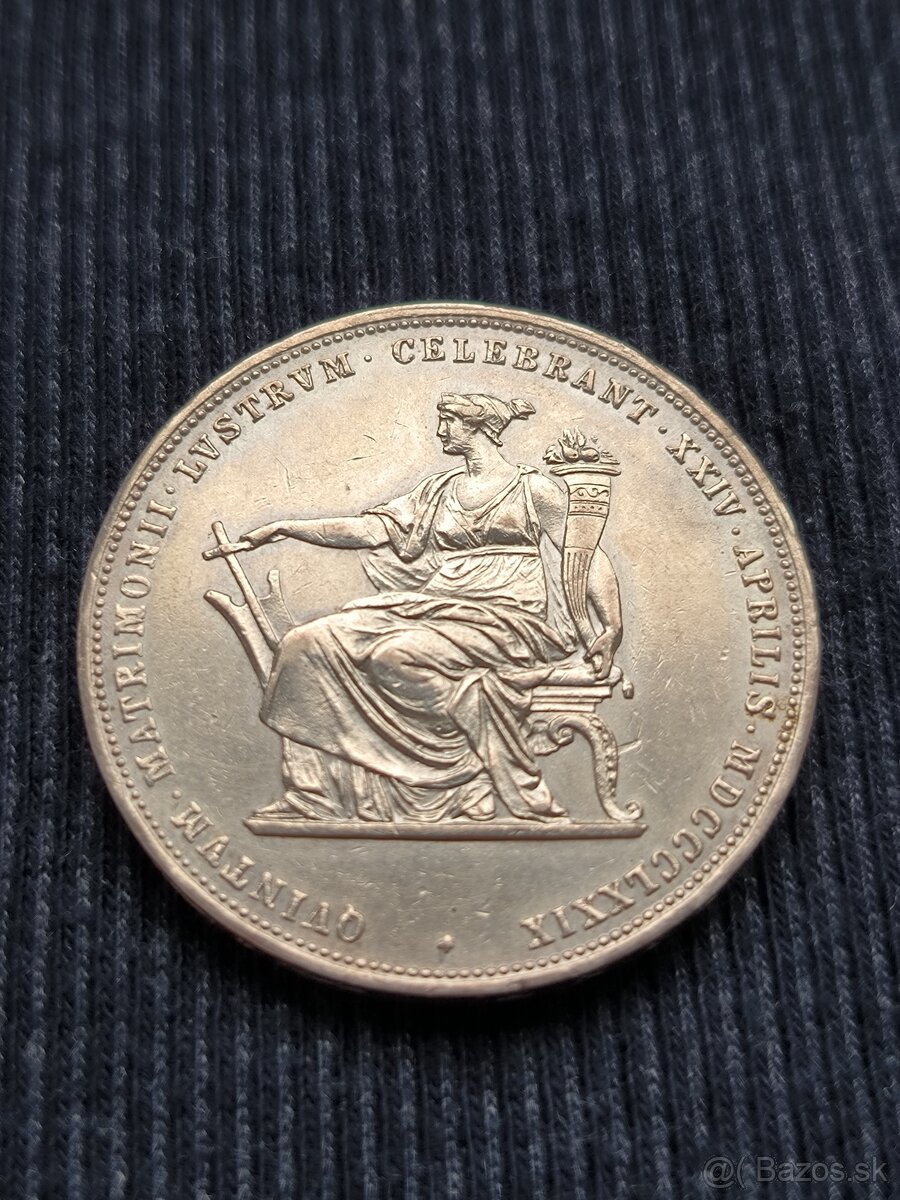 SISSI Dvojzlatník 1879 - Strieborná Svadba - Nádherný
