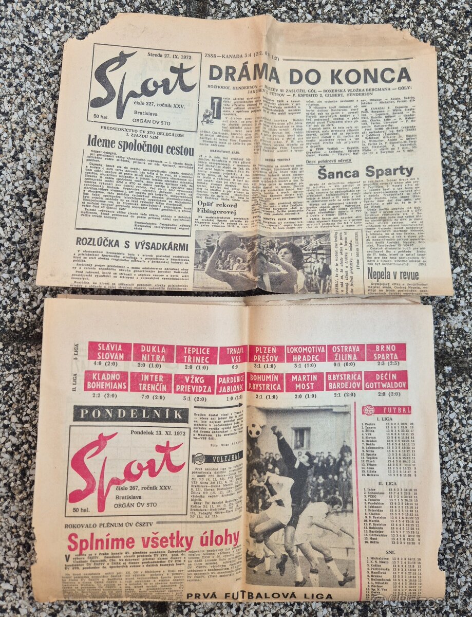 Noviny Šport, rok 1972