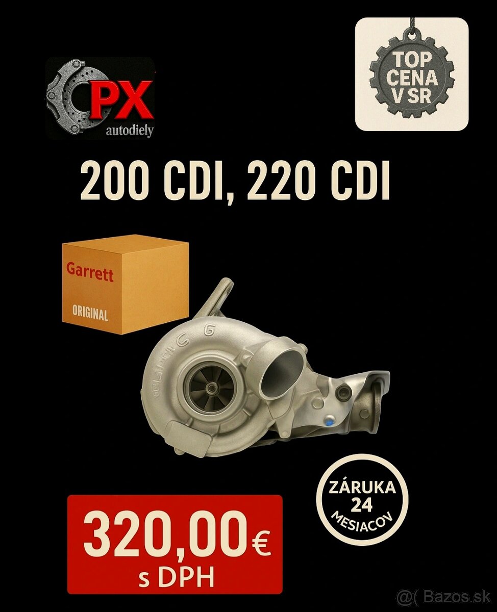 Repasované turbo GARRETT, MERCEDES-BENZ 200 CDi, 220 CDi