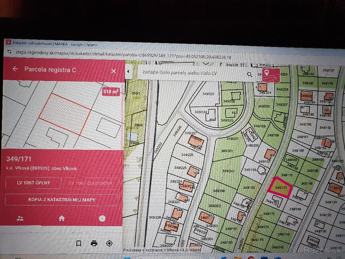 Predaj: stavebný pozemok Vlková
