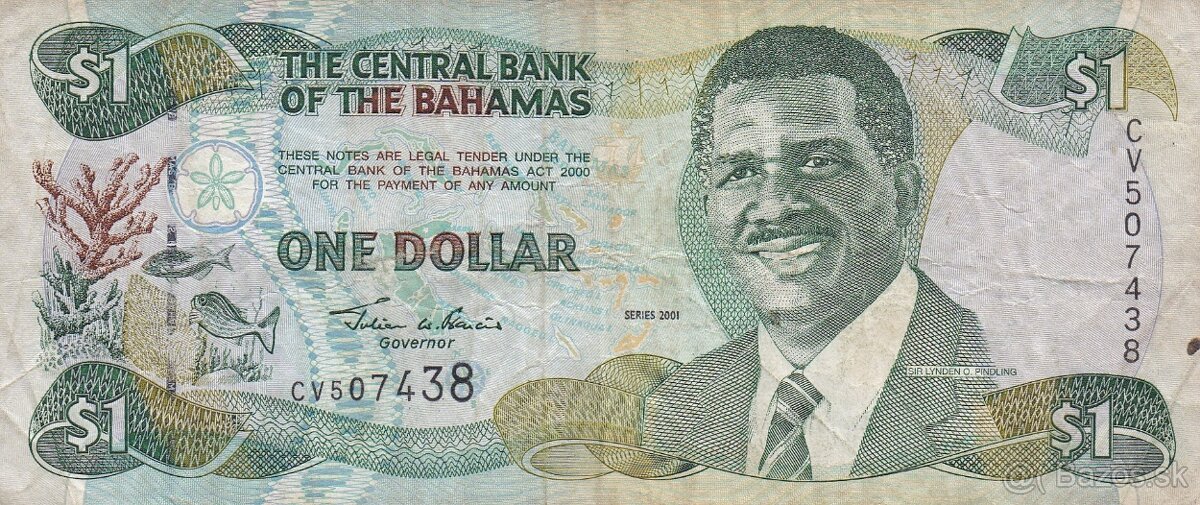 Predám bahamský 1 dollar r. 2001