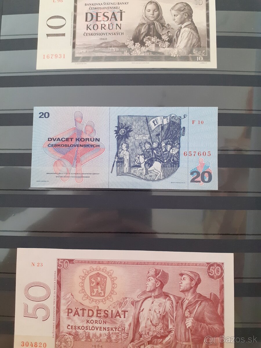 Bankovky ČSSR v stave UNC