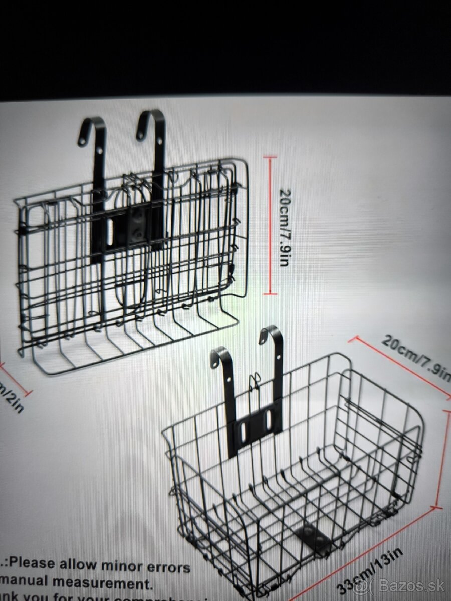 Skladací košík na bicykel, kolobežku.