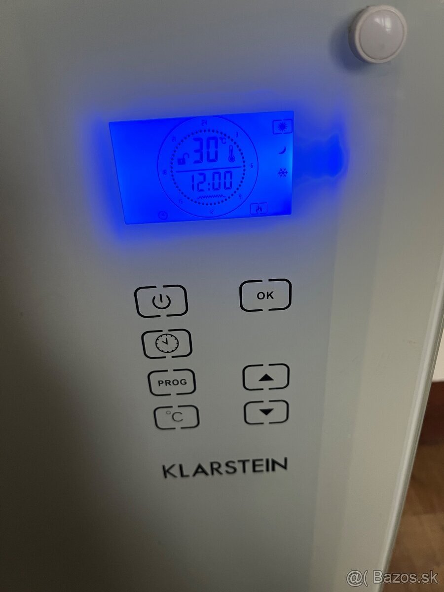 Predám plne funkčný biely elektrický sklenený konvektor Klar