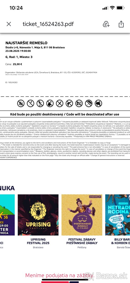 Štúdio L+S, predstavenie Najstaršie remeslo, 23.8.2025 19:00