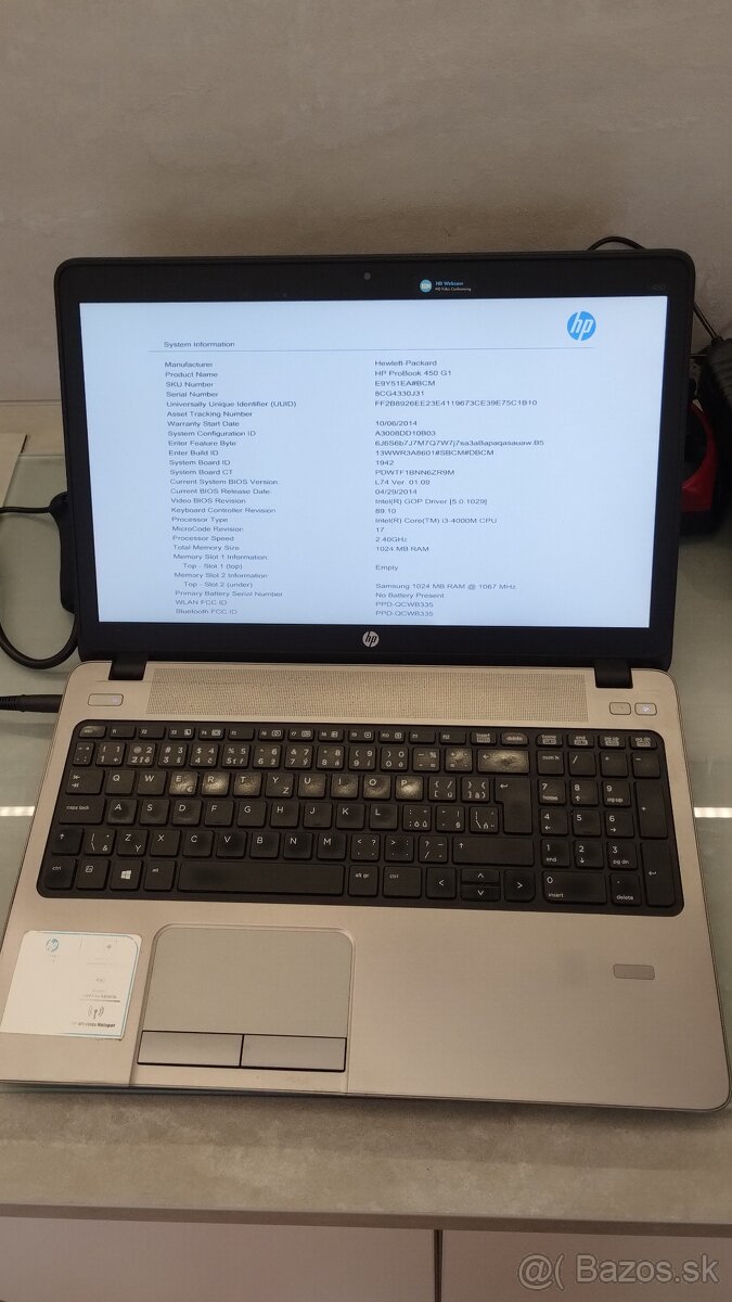 Predám notebook HP ProBook 450 G1