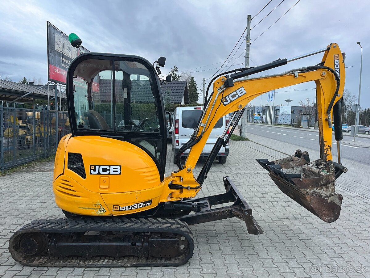 Minibager minirypadlo JCB 8030 ZTS, Kubota Yanmar, 2018 rv