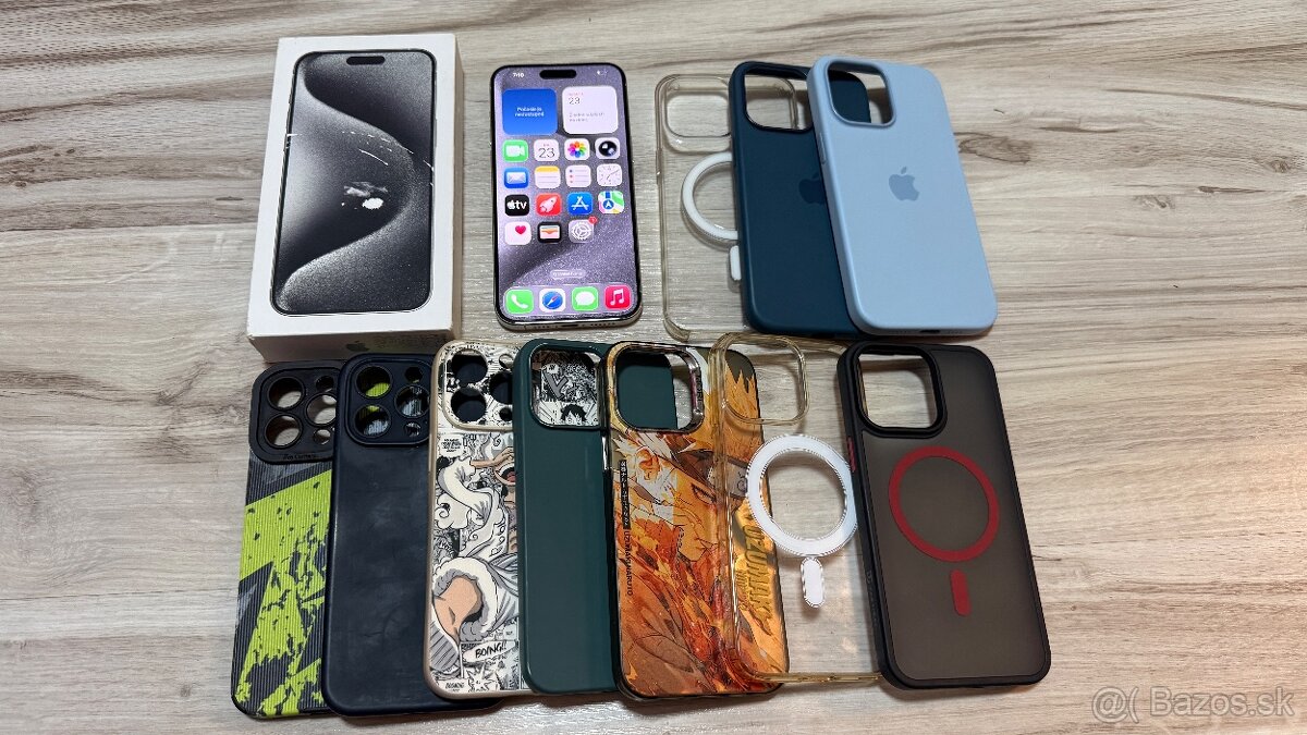 Vymenim iPhone 15 Pro Max 256gb Natural + skla, obaly