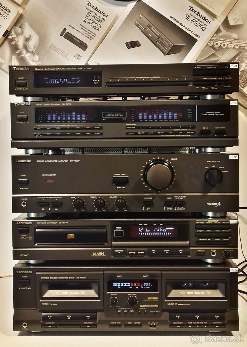 Zostava TECHNICS tuner, equalizer, zosilnovac, CD, deck= B01
