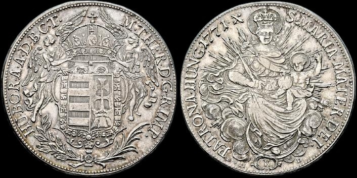 Marie Terezie - Tolar 1771- K/E.v.M.-D. 28,01gr.