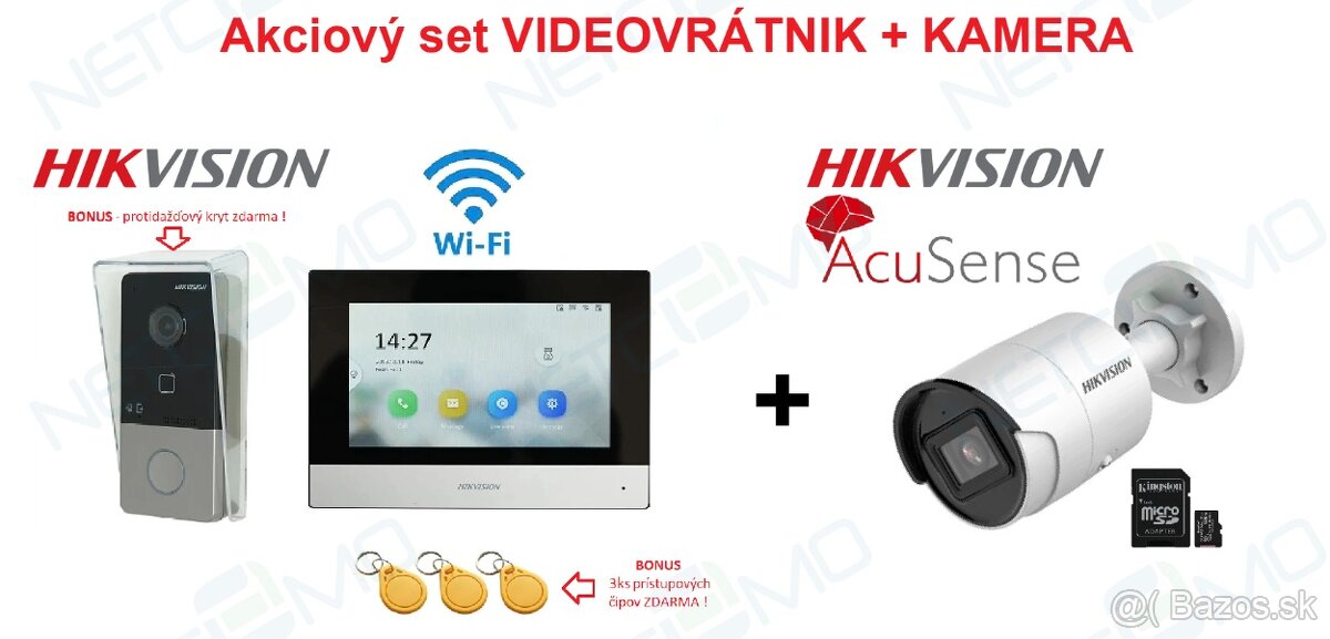 Akciový set Hikvision videovrátnik DS-KIS603 + 4Mpx IP kamer