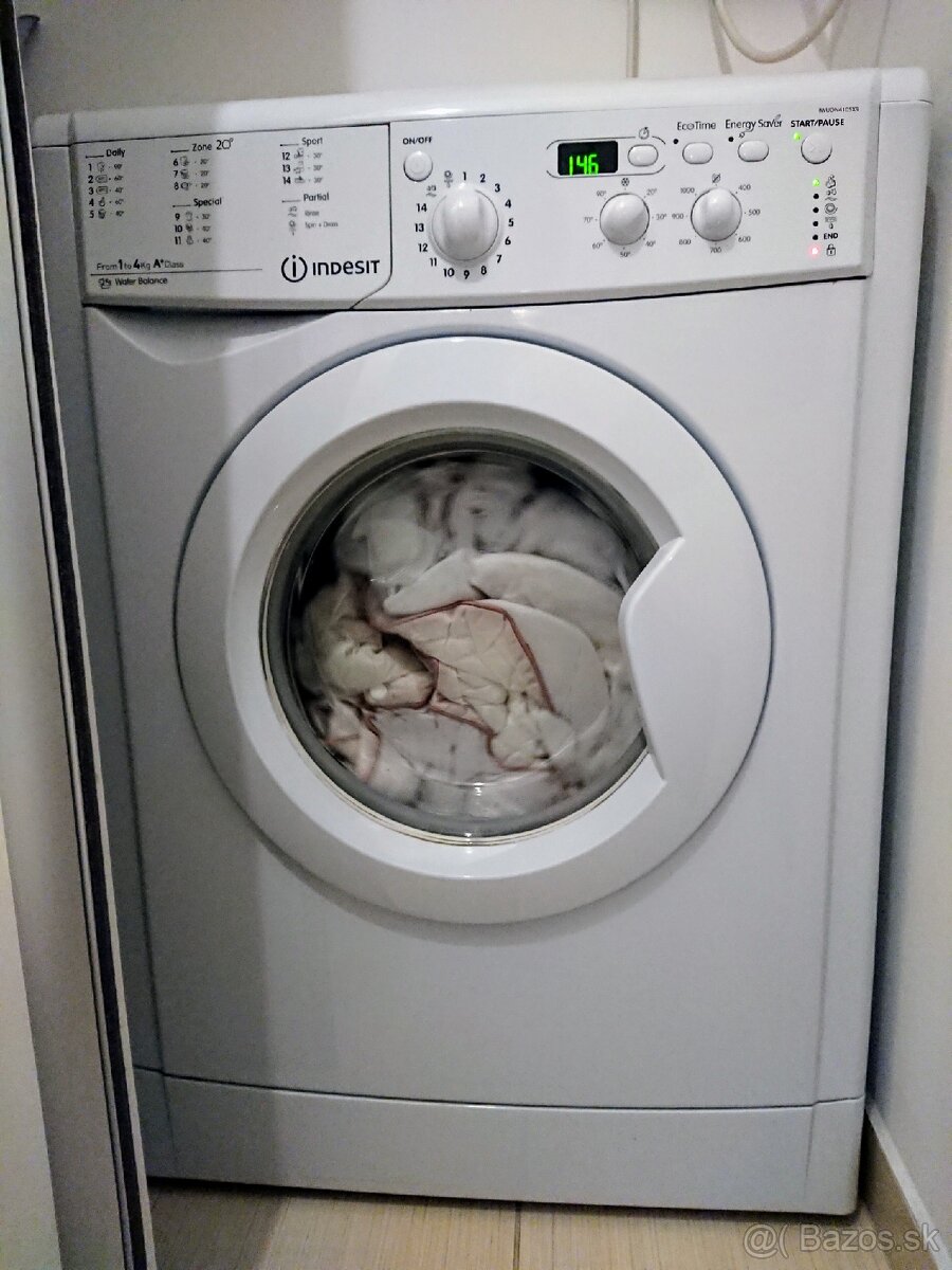 Práčka Indesit 4kg, energetická tr. A+