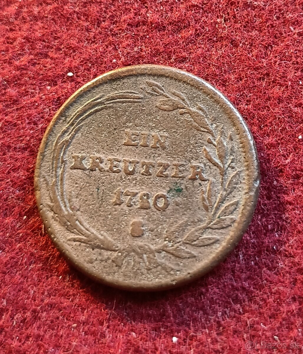 1 Grajciar 1780 S Jozef II