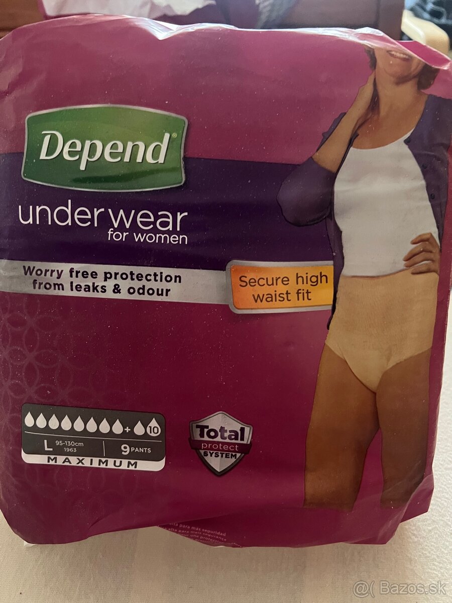 Damske plienkove inkontinencne nohavicky Depend