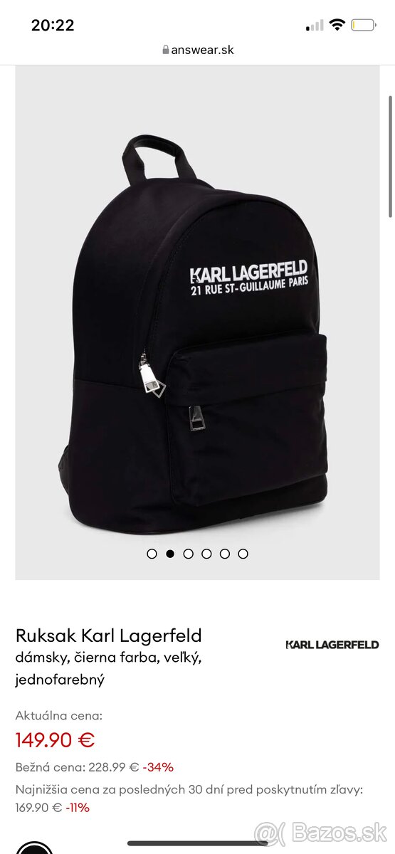 Batoh Karl Legerfeld, kabelky Calvin Klein a iné