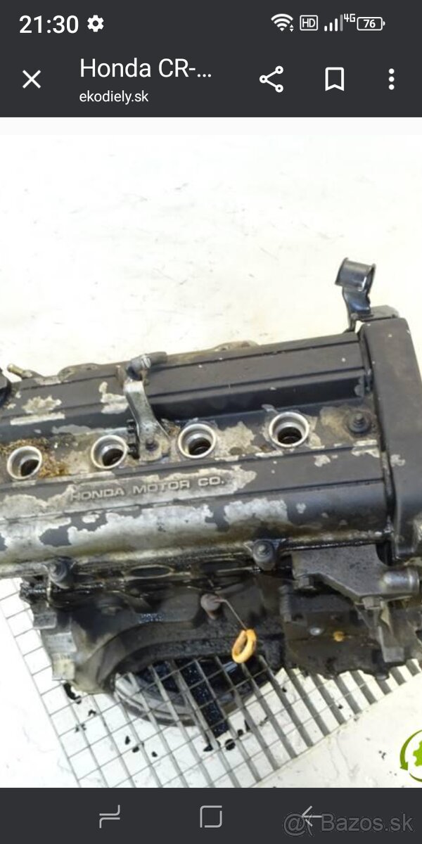 Predám motor Honda 2.0i16v 108kw