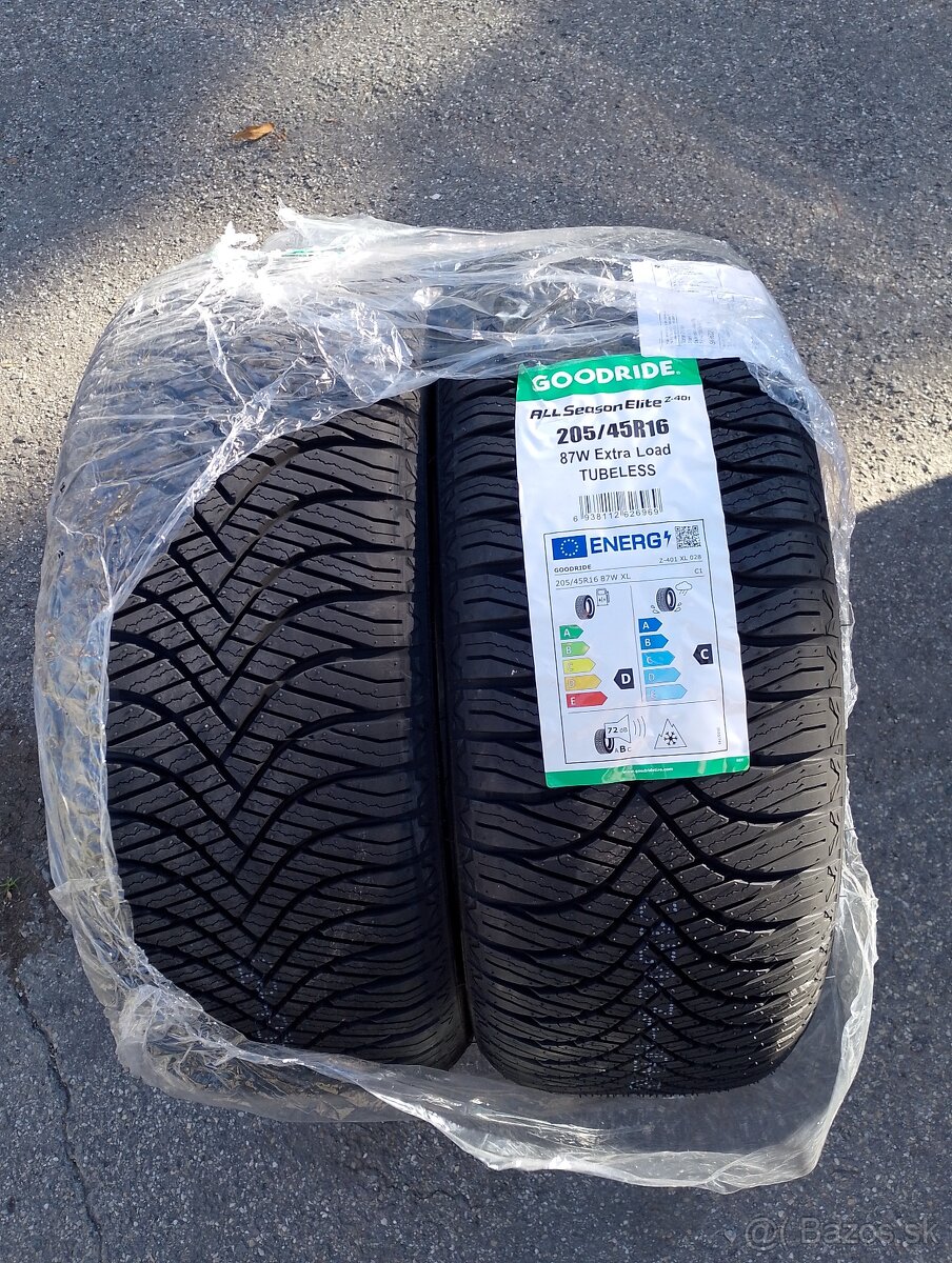 Predám celoročné pneu 205/45 R16