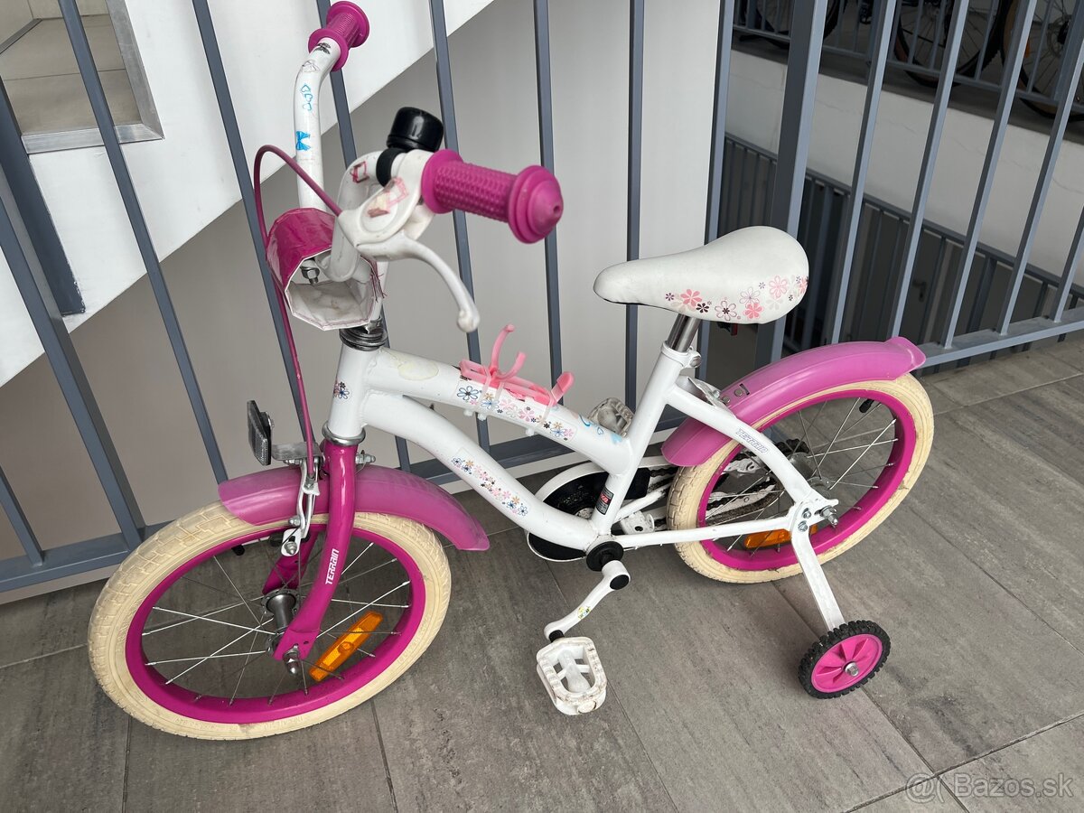 Dievčenský bicykel + pomocné kolieska