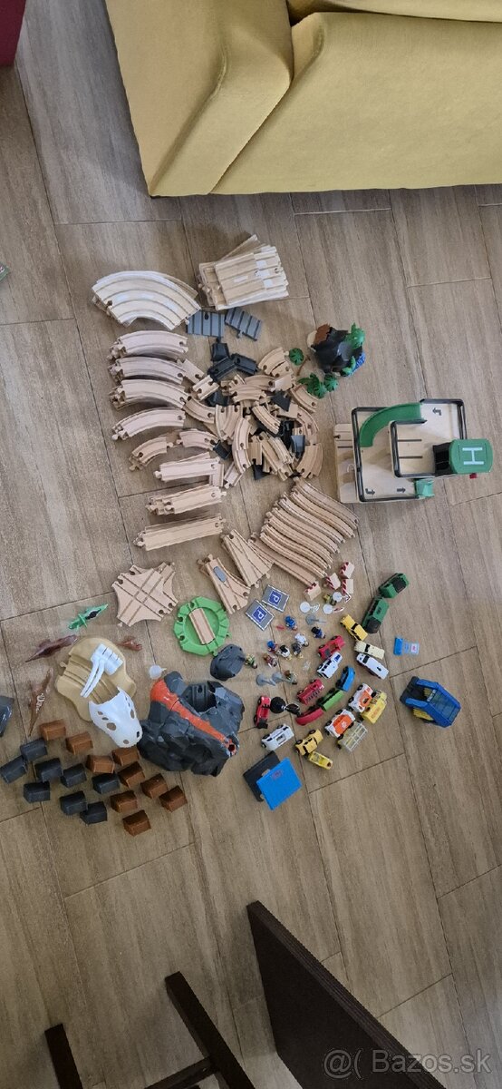 Drevená sada koľajníc a ciest 200+ ks