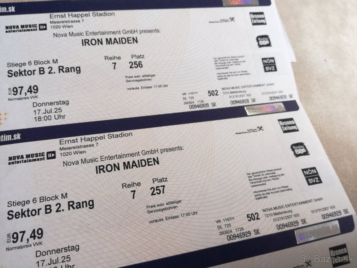Iron Maiden Viedeň 17. júla 2025