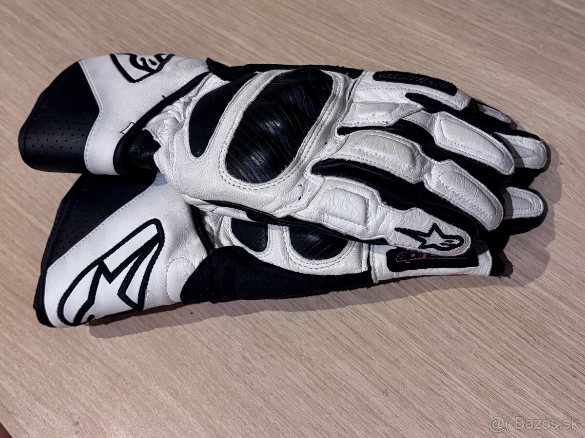 ALPINESTARS biele rukavice na motorku Stella SP-8