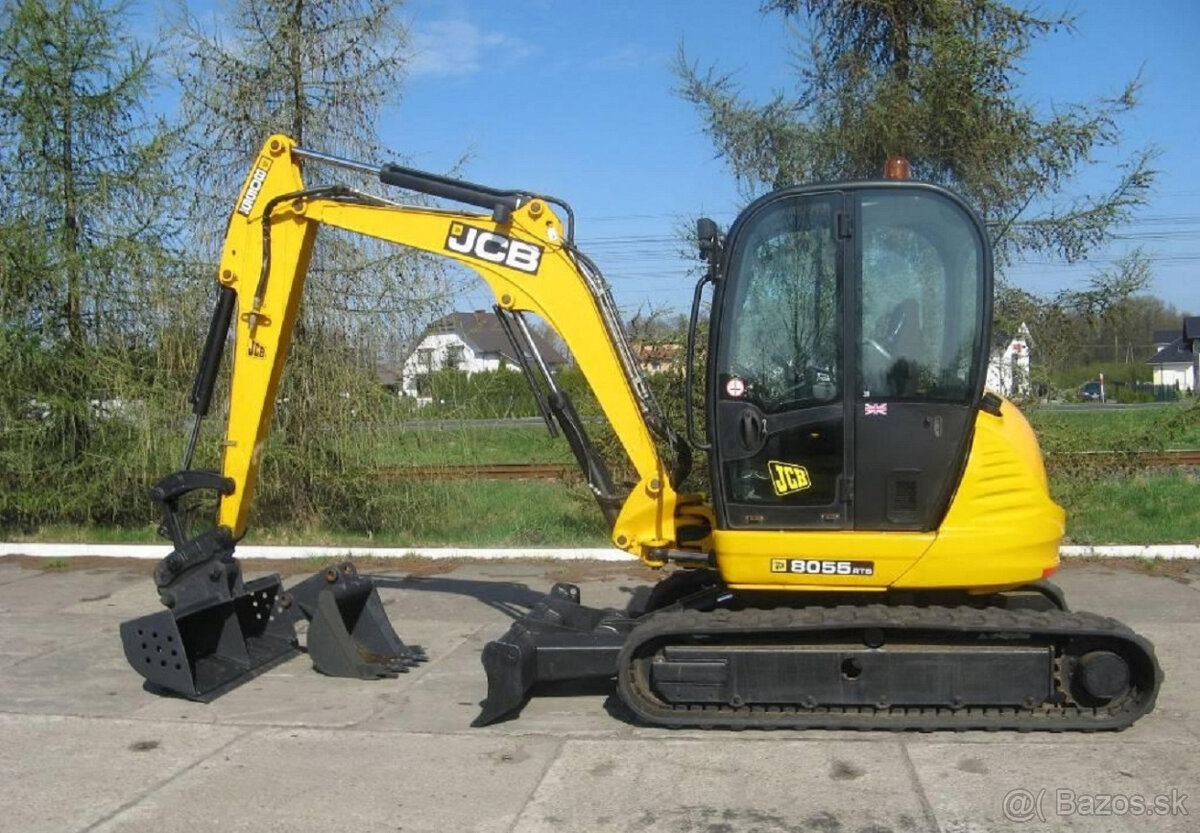Minibager JCB 8055RTS (5,5 t) + 3× lyžica | 1 074 MTH