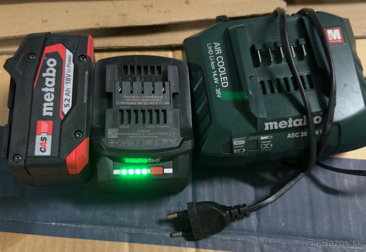 Metabo baterie 5.2Ah 18v plus nabijacka